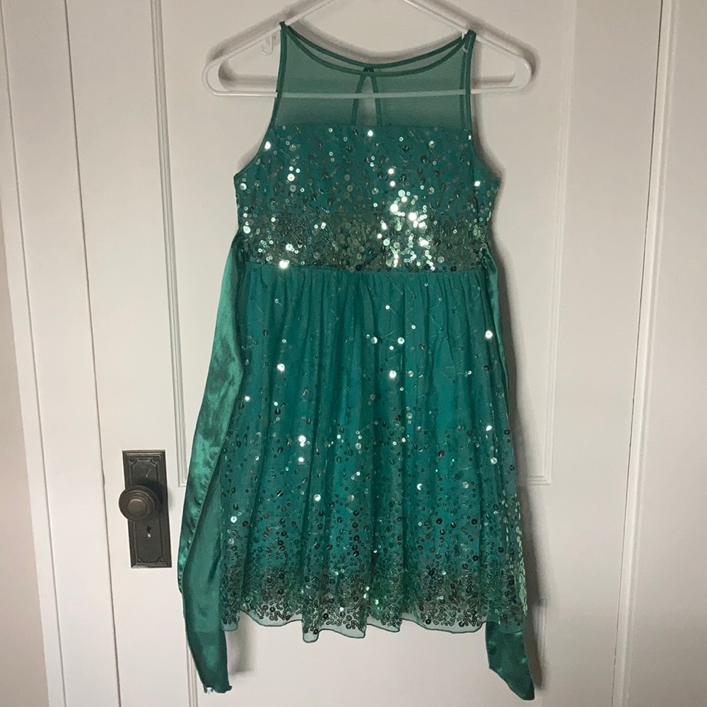 Green sequin dress